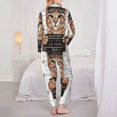 thumbnail image 5 of Kll Cat Holding Mugshot Sign Print Women'S Long Sleeve Pajamas With Pants Sleepwear Loungewear 2 Set-Small, 5 of 9