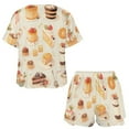 thumbnail image 3 of Cartoon Cake Women's Ruffle Short Sleeve Tops And Shorts Cute Peeps Bunny Pajamas Sets, 3 of 7