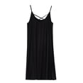 thumbnail image 2 of SWSMCLT Women's Cotton Nightgown Plus Size Soft Rayon Comfy Sleep Nightie Summer Sleeveless Pajama Dress Knee Length Black 3X-Large, 2 of 4