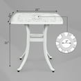 thumbnail image 4 of IVV 21" Square Patio Dinning Table, Outdoor Cast Aluminum End Table Side Table with 2" Umbrella Hole, White, 4 of 10