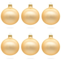 Set of 6 Rose Gold Glass Ball Ornaments 3.25 Inches