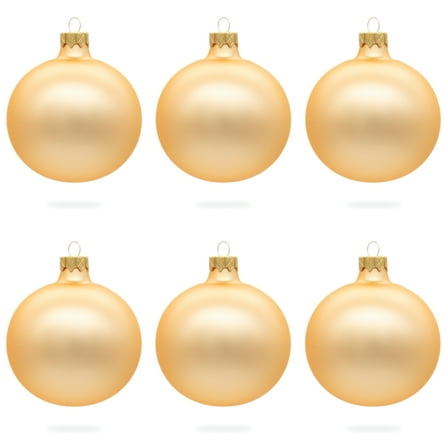 Set of 6 Rose Gold Glass Ball Ornaments 3.25 Inches