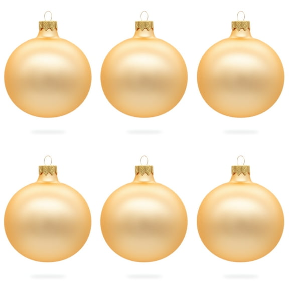 Set of 6 Rose Gold Glass Ball Ornaments 3.25 Inches