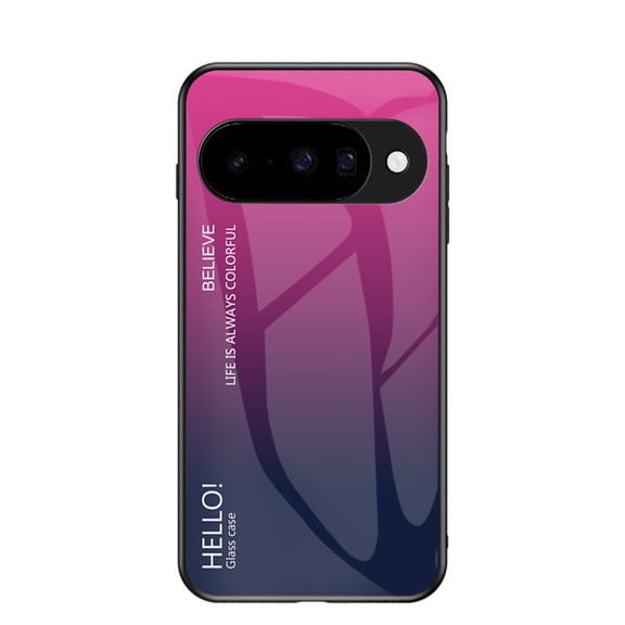 for Google Pixel 10 Tempered Glass Case, Micro-Frosted Frame Lightweight Slim Shockproof Anti-Scratch Protective Gradient Phone Cover for Google Pixel 10, Rose