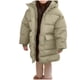 thumbnail image 2 of Parkas de manga larga para niños, de invierno, de color sólido, gruesas, rellenas de plumón, resistentes al viento y cálidas, con capucha y cuello grande, parte superior de poliéster., 2 of 6