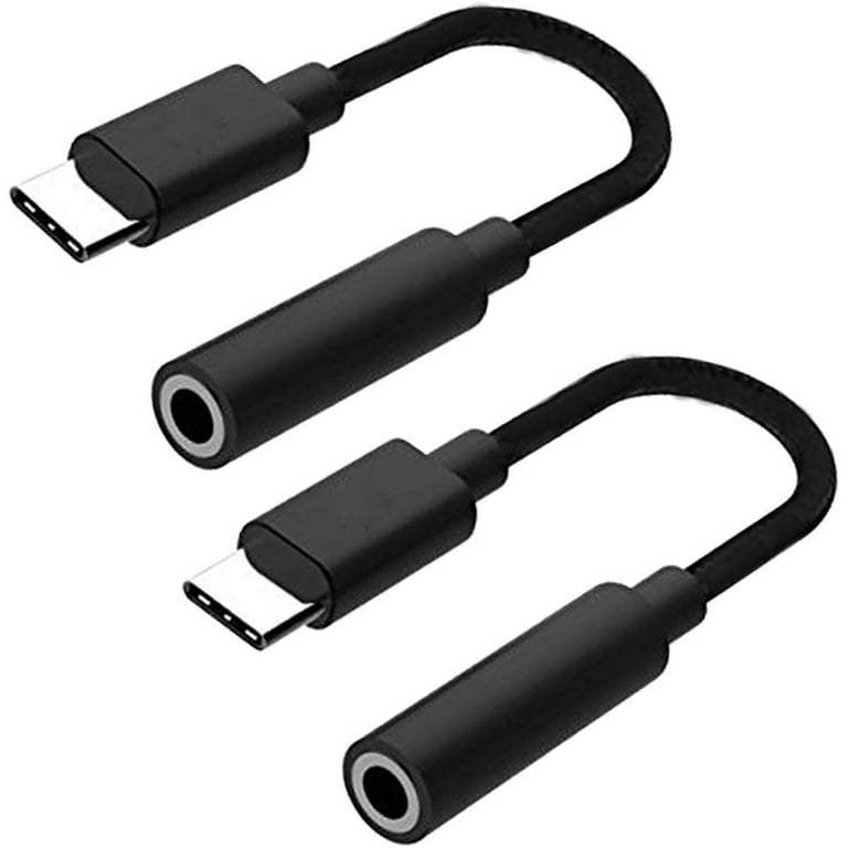 Type C to 3.5mm Headphone Jack Adapter 2 Packs Type C 3.1 Male to 3.5mm Female Stereo Audio Headphone Cable for Motorola Moto Z Droid XPS13 Macbook Pro LeEco Le 2 Max 2 and More