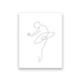 thumbnail image 3 of Impresión abstracta de bailarina, dibujo corporal de una línea, pintura en lienzo, obra de arte en blanco y negro, imagen de baile, póster, decoración de pared para habitación de niña, 3 of 5
