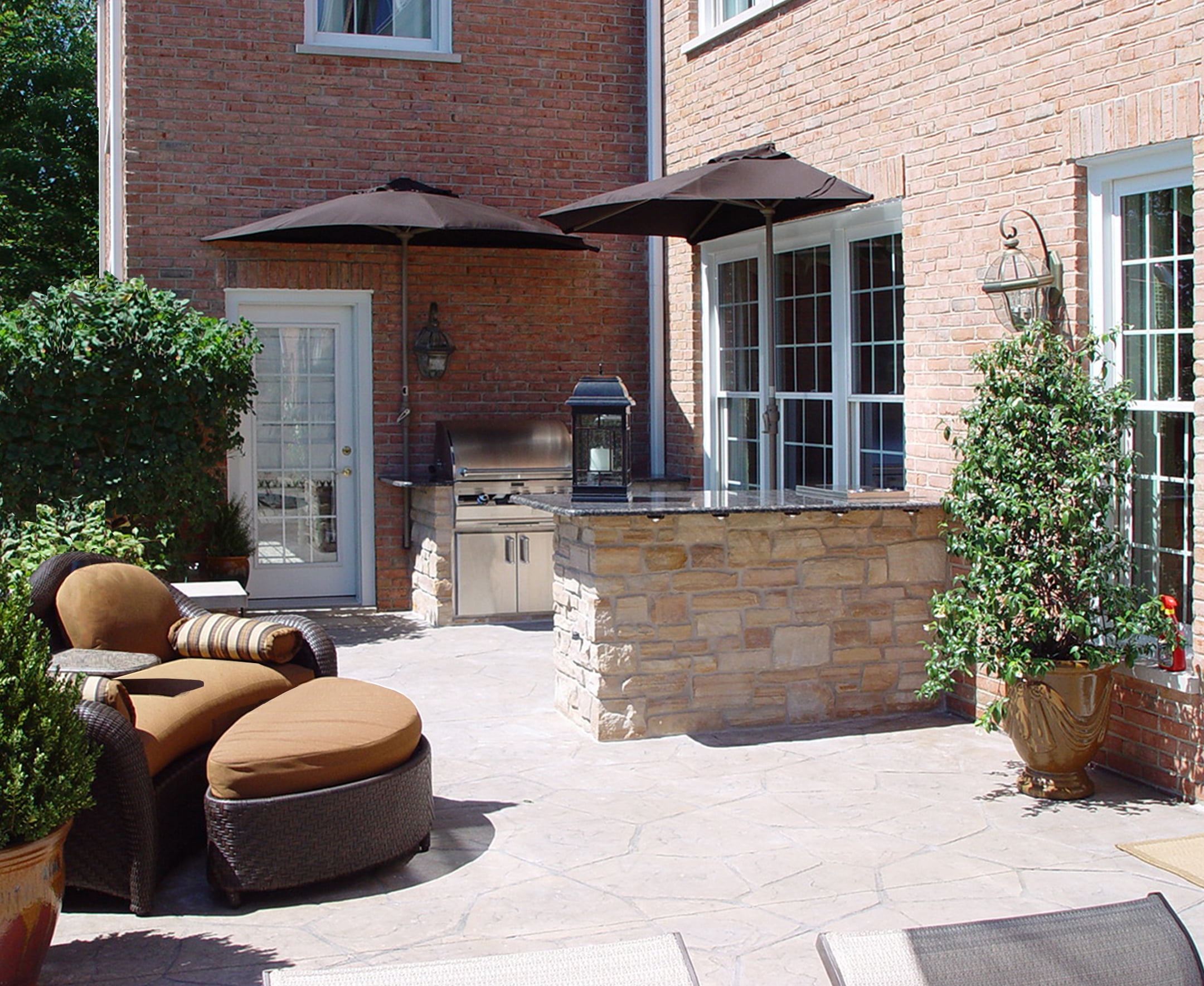 sunbrella half wall umbrella