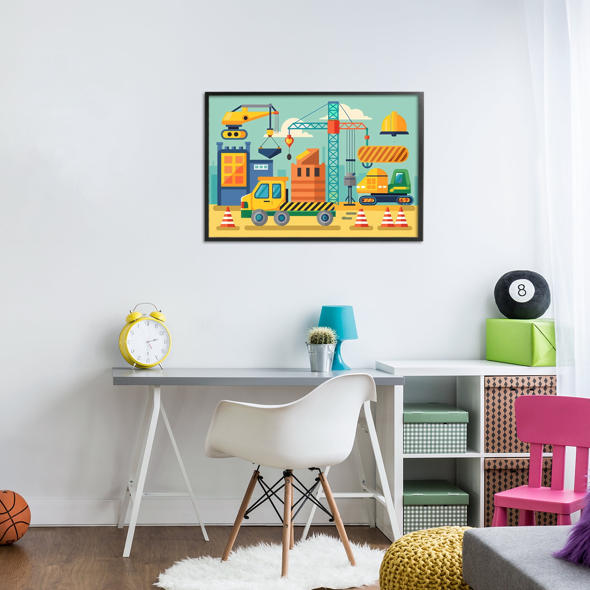 Stupell Industries Industrial Construction Site Black Framed Giclee Art, design by Creative Studio