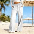 thumbnail image 2 of jiaxiM Womens Wide Leg Pants Elastic Waist Palazzo Pants for Women Dressy Drawstring Stretchy Work Trousers for Women Lounge Pants for Women for Summer, 2 of 7