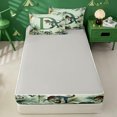 thumbnail image 4 of meiyoeat tropical Dinosaur Letter D Zipper Twin Comforter Sets with Fitted Sheet and 2 Pillowcases,Ancient Wild Animal Dino Zipper Bedding Set,Light Gray Reversible,4-Piece, 4 of 7