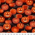 thumbnail image 2 of Fabric Traditions Halloween Glitter Smiling Pumpkins and Spiderwebs on Black 100% Cotton Fabric, 2 of 3