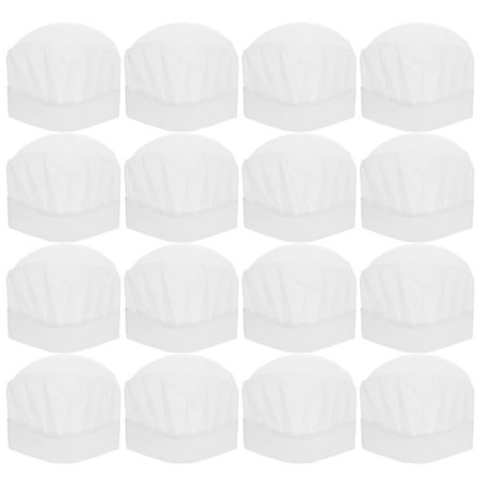 YUNLIGHTS  20 Pcs Paper Chef Hat Hats for Kids Boys Toddler Child White