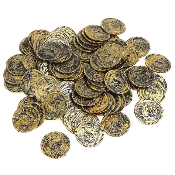 10pcs Pirate Treasure Coins Party Props Christmas Gift Game Currency Hallow W AL