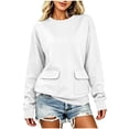 thumbnail image 2 of Loopsun Womens Long Sleeve Fall Tops Fashion Solid Zip Front Crew Neck Casual Sports Style Shirts, 2 of 3