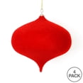 thumbnail image 2 of Vickerman M181603 6 in. Red Flocked Onion Ornament  4 per Bag, 2 of 3