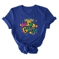 thumbnail image 4 of ICHUANYI Women's Mardi Gras Tee Stylish Crewneck Print Short Sleeve T-shirt Casual Loose Shirt Tops Cloth New Trending, 4 of 4