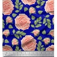 thumbnail image 1 of Soimoi Blue Viscose Chiffon Fabric Rose Leaves Decor Fabric Printed Yard 42 Inch Wide, 1 of 3