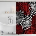 thumbnail image 4 of Red White Waterproof Fabric Shower Curtain,Abstract Black Chrysanthemum Flower Floral Waterproof Fabric Shower Curtain for Bathroom Curtains Bathtubs Shower Curtains with 12 Hooks Extra Long 72x96, 4 of 8