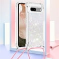 thumbnail image 2 of Long Crossbody Lanyard Clear Case for Google Pixel 7a with Adjustable Neck Strap, Glitter Sparkly Bling Quicksand Phone Cover Cases for Google Pixel 7a QKG Colorful, 2 of 7