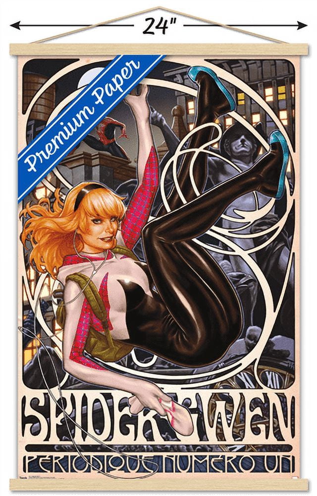 Marvel Comics - Spider-Gwen - Cover #1 Wall Poster with Wooden Magnetic Frame, 22.375" x 34"