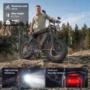Unibike Ebike for Adults, 748 Peak Motor Electric Bike, 48V/15Ah Removable Battery, 20“X4” Fat Tire E-Mountain Bike, Off-Road E-Bike With Led Turn Signals