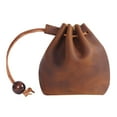 thumbnail image 1 of Miangastore Mini Leather Storage Bag Vintage Coin Pouch Simple Change Bag Multifunction Key Bag (Light Brown), 1 of 8