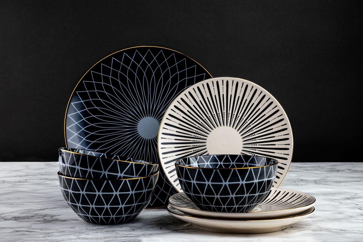 Thyme & Table Dinnerware Calypso Stoneware, 12 Piece Set