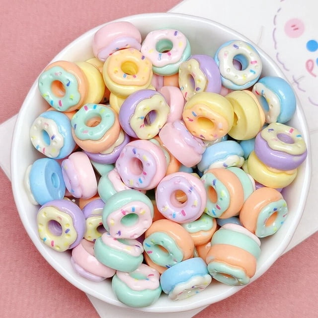 Mini donas de dibujos animados, helado, nubes, resina, álbum de recortes, joyería Diy, horquilla, accesorios, artesanía de decoración, 30 piezas, nuevo