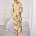 thumbnail image 3 of Pajama Sets for Women 2 Pcs, Cute Bone Dog Button Down Long Sleeve Sleepwear Lounge PJ Sets, 3 of 6