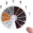 thumbnail image 1 of 600 Pieces Eye Screws Mini Screw Eyelets Screw Hooks for Jewelry Making DIY Crafts Beads, 6 Colors, 8mm*4mm, 1 of 4