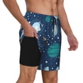 thumbnail image 3 of Picia Alpaca Astronaut in Space pattern Mens Swim Trunks with Compression Liner Stretch Beach Shorts Quick Dry with Zipper Pockets No-Chafing Board Shorts-X-Large, 3 of 9