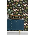 thumbnail image 5 of NextWall Jet Black Summer Garden Floral Peel and Stick Wallpaper, 5 of 10