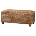 thumbnail image 4 of Laughton Hand-Woven Banana Leaf Storage Bench Amber, 4 of 7