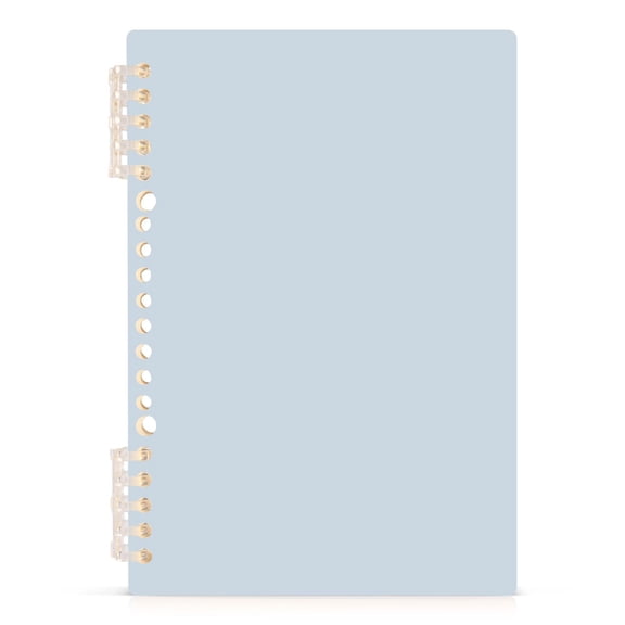 Haosy Baby Blue Notebooks 1-subject Journal 60 Sheets A5 College Ruled Paper Detachable Ring 8.3"x5.7"