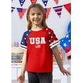 thumbnail image 4 of Evdexr 250th Anniversary Usa Girls Shirts Short Sleeve Crew Neck United States 250th Anniversary Shirt American Flag Usa Flag Vintage Fourth Of July T Shirts Vermilion 100, 4 of 4