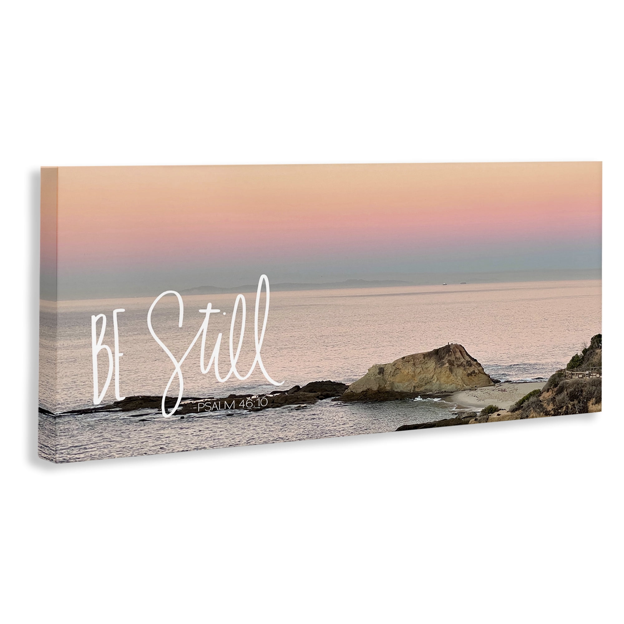 Stupell Industries Be Still Peaceful Beach Landscape Painting Gallery Wrapped Canvas Art Print Wall Art, 48 x 20