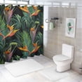thumbnail image 7 of Orinice Shower Curtain Colorful Flower Beautiful Floral Jungle Pattern Tropical Beauty Watercolor Paradise Bird Black Waterproof Polyester Fabric for Bathroom Decor with Hooks " 36x72, 7 of 7