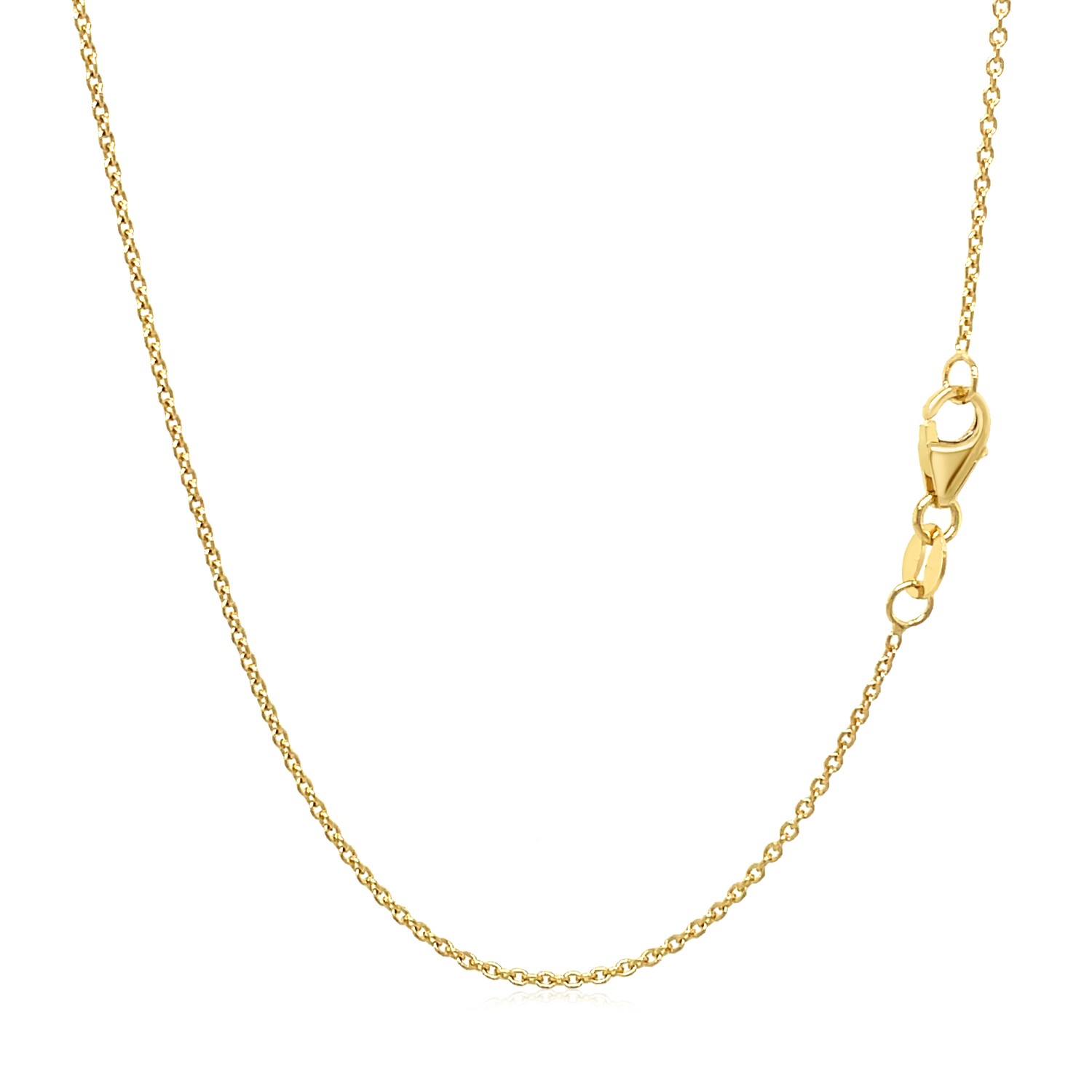 14k Yellow Gold Round Cable Link Chain 1.1mm Size 18 inches - image 3 of 4