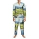 thumbnail image 3 of Balery Pasture Cow Pijama para Hombre de Dos Piezas con Manga Larga, Conjunto de Dormir y Descanso Suave con Bolsillos-XX-Large, 3 of 7