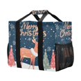 thumbnail image 2 of Large Hand-Held Storage Bag Kitchen Reusable Grocery Bags， Travel Tote Bags， Waterproof Tote，Laundry Bag，Beach Bag， Pool Bag Cute Christmas Deer Picture, 2 of 8