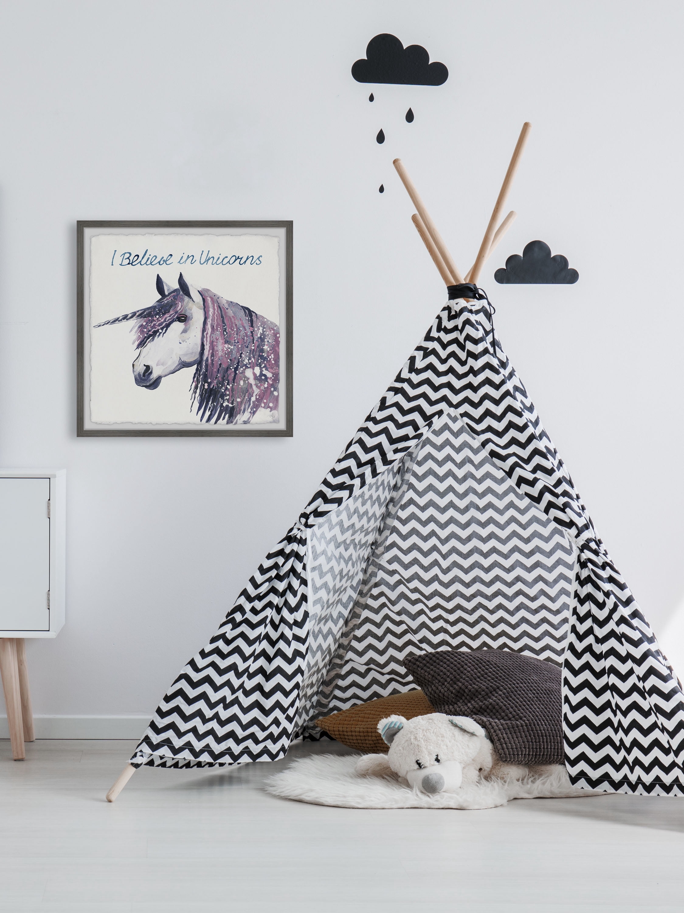 Marmont Hill I Believe Unicorns Ii Framed Wall Art, 32.00" x 1.50"