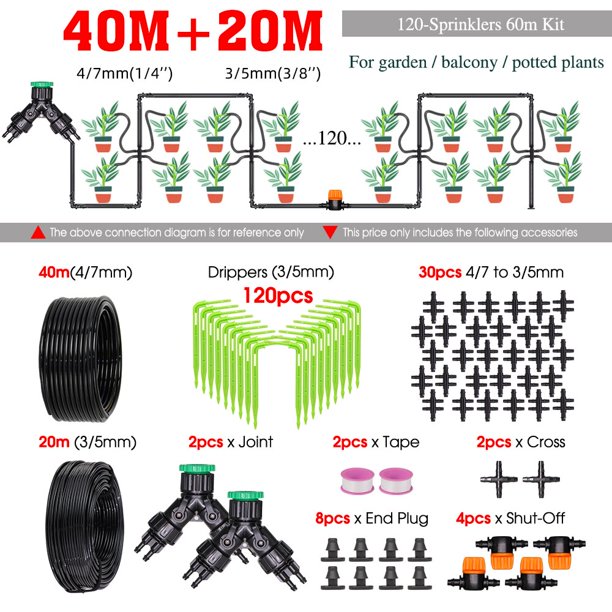 Automatic 4/7mm to 3/5mm Hose Emitter Kit Bluetooth&Wifi-compatible Timer Controller Garden Watering Drip Irrigation System He Qiyong unisex