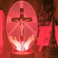 thumbnail image 2 of YSITIAN 3D Jesus Cross Night Light Lamp Illusion 7 Color Changing Touch Switch Table Desk Decoration Lamps Acrylic Flat ABS Base USB Cable Birthday Gift YT05-479, 2 of 5