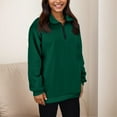 thumbnail image 5 of Women Tops Women's Solid Color Sweatshirt Womens Oversized Half Zip Pullover Long Sleeve Sweatshirt Quarter Zip Hoodie Sweater Teen Girls Fall Blouse Clothes, 5 of 7