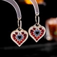 thumbnail image 2 of Earrings Heart-shaped Retro Color Micro-inlaid Zircon Geometric Ear Buckles Women's Fashion Heavy Industry Peach Heart Earrings, 2 of 13