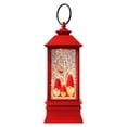 thumbnail image 2 of Haute Decor Snowburst™ 9 inch tall Plastic Lantern with Gnome Trio and Automatic Bursts of Snowfall - Auto timed lights, 2 of 5