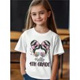thumbnail image 1 of T-Shirt Graphique pour Filles - Design Bonjour Deuxième Année avec Cœurs - Tenue de Rentrée - Haut en Coton Extensible pour Enfants - T-Shirt Doux pour Tous les Jours pour les Rendez-Vous en Classe, Tee Lavable en Machine, 1 of 7