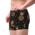 thumbnail image 4 of Disketp Gold Glitter Pineapples Men'S Boxer Briefs,Soft And Breathable Cotton Underwear With Comfortflex Waistband, 4 of 8
