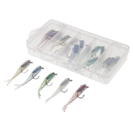 20pcs Jig Head Shad Swimbait Paddle Tail Worm Fishing Lures Soft Fish Baits